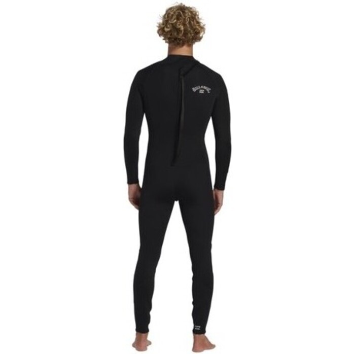 2024 Billabong Hombres Foil 3/2mm Flatlock Back Zip Neopreno ABYW100233 - Black